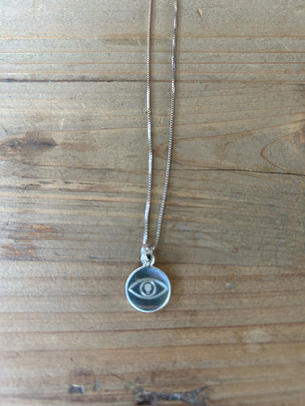 Sterling Silver Evil Eye Pendant Necklace - Silver 925